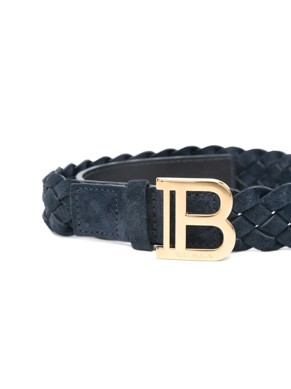  Balmain Kids Braided Buckle Belt - Blue 