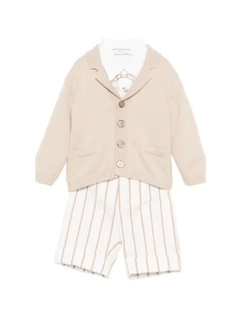 Colorichiari striped-pattern dungarees set (set of three)