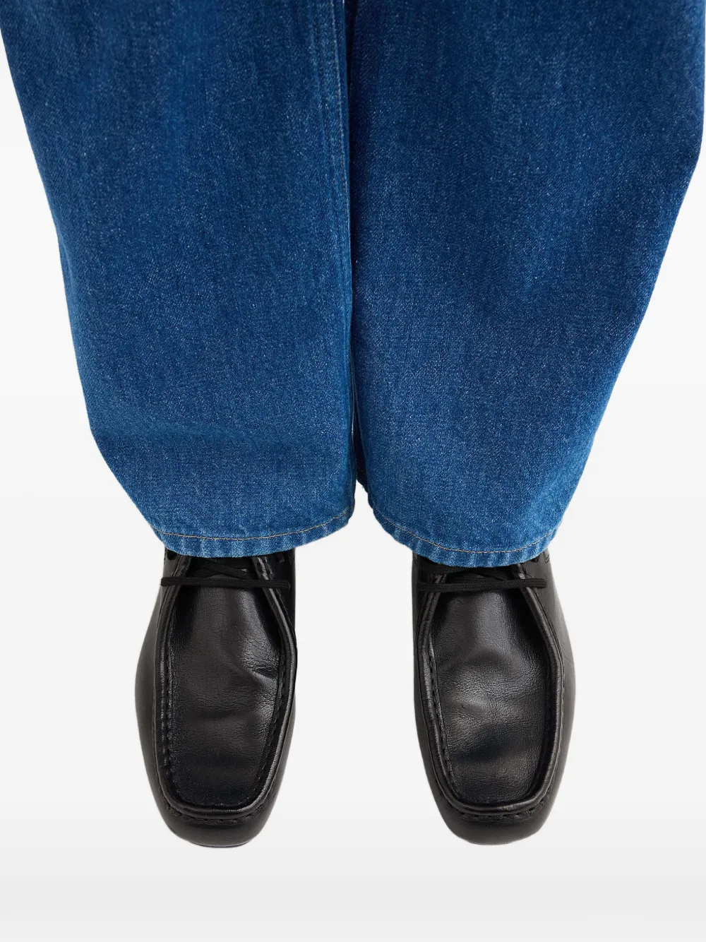 Jil Sander Leren Derby schoenen Zwart