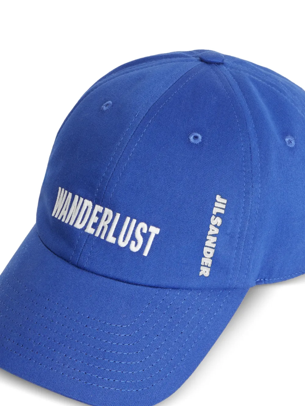 Jil Sander Honkbalpet met geborduurd logo Blauw