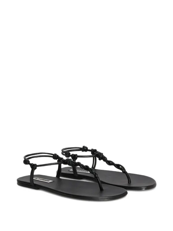 Jil Sander Tangle フラットサンダル | ブラック | FARFETCH JP