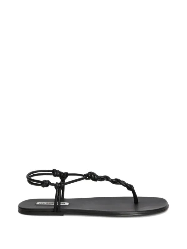 Jil Sander Tangle フラットサンダル | ブラック | FARFETCH JP