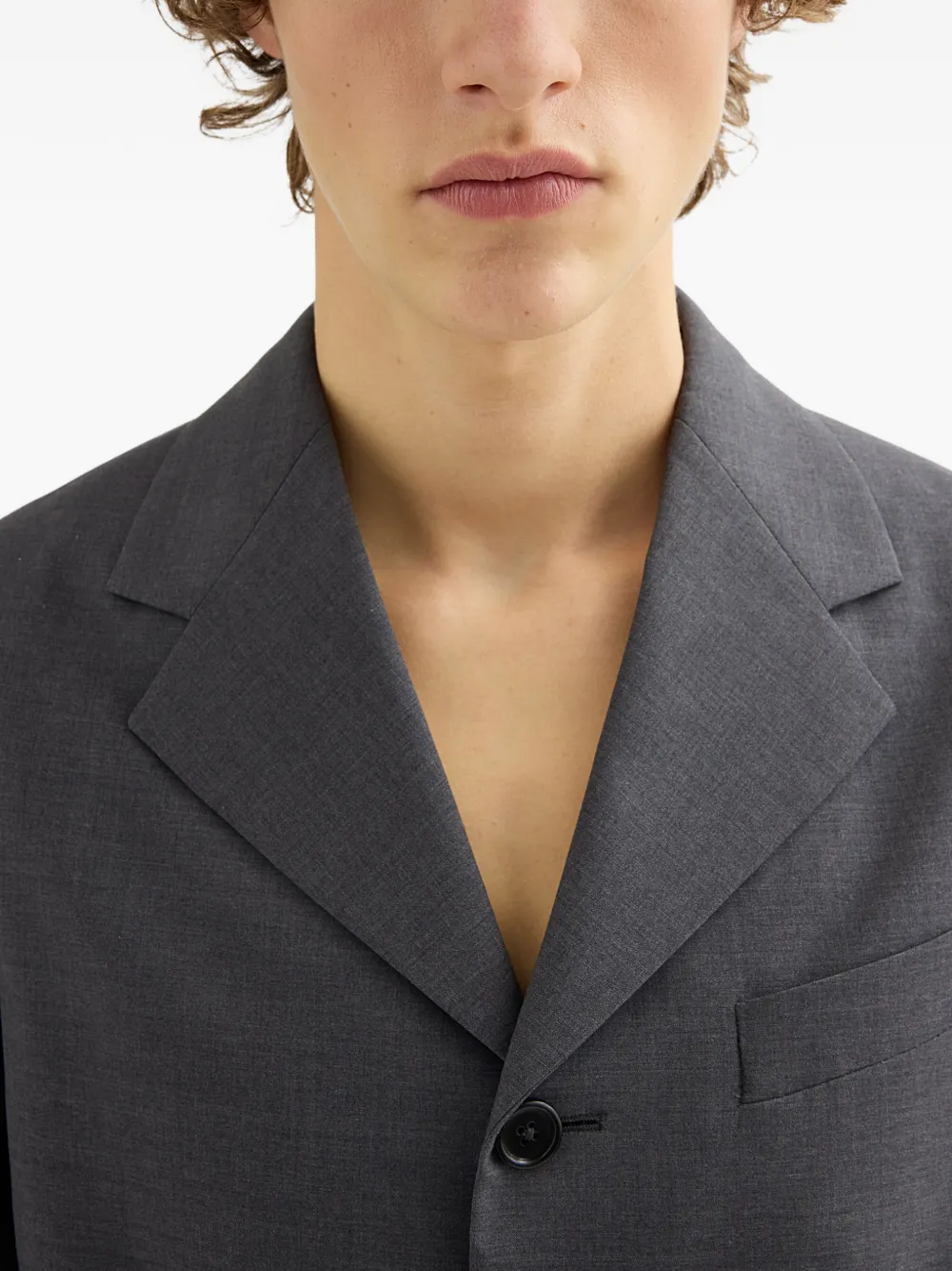Jil Sander Wollen blazer met enkele rij knopen Grijs