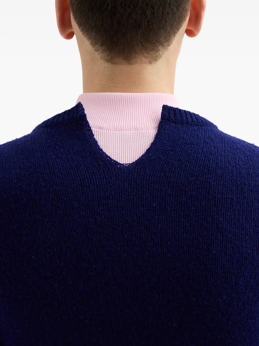 Jil Sander Cropped Wool Sweater - Blue 