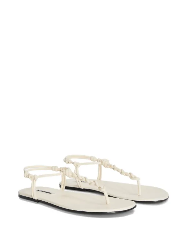 JIL SANDER トングサンダル ホワイト Jil Sander Tangle Flat Sandals | Neutrals | FARFETCH