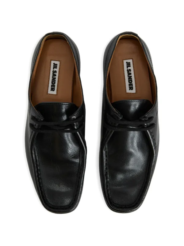 24SS jil sander 革靴 Jil Sander lace-up Loafers | Black | FARFETCH