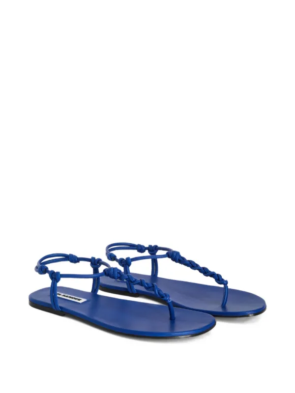 Jil Sander Tangle Flat Sandals | Blue | FARFETCH