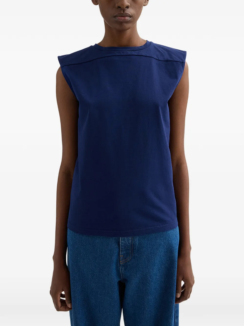 Jil Sander Triangel top met uitgesneden details Blauw