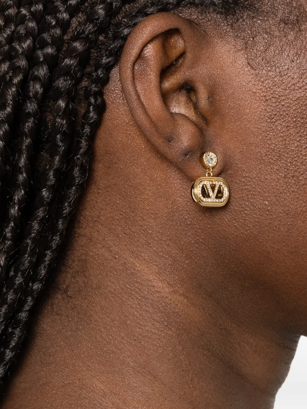 V-logo embellished earrings