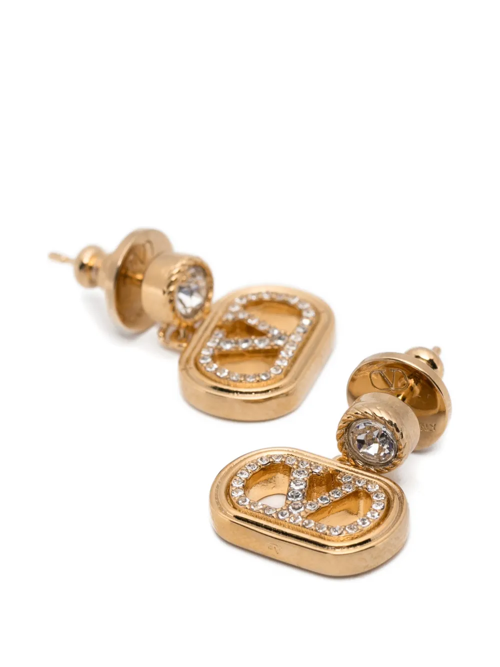 V-logo embellished earrings