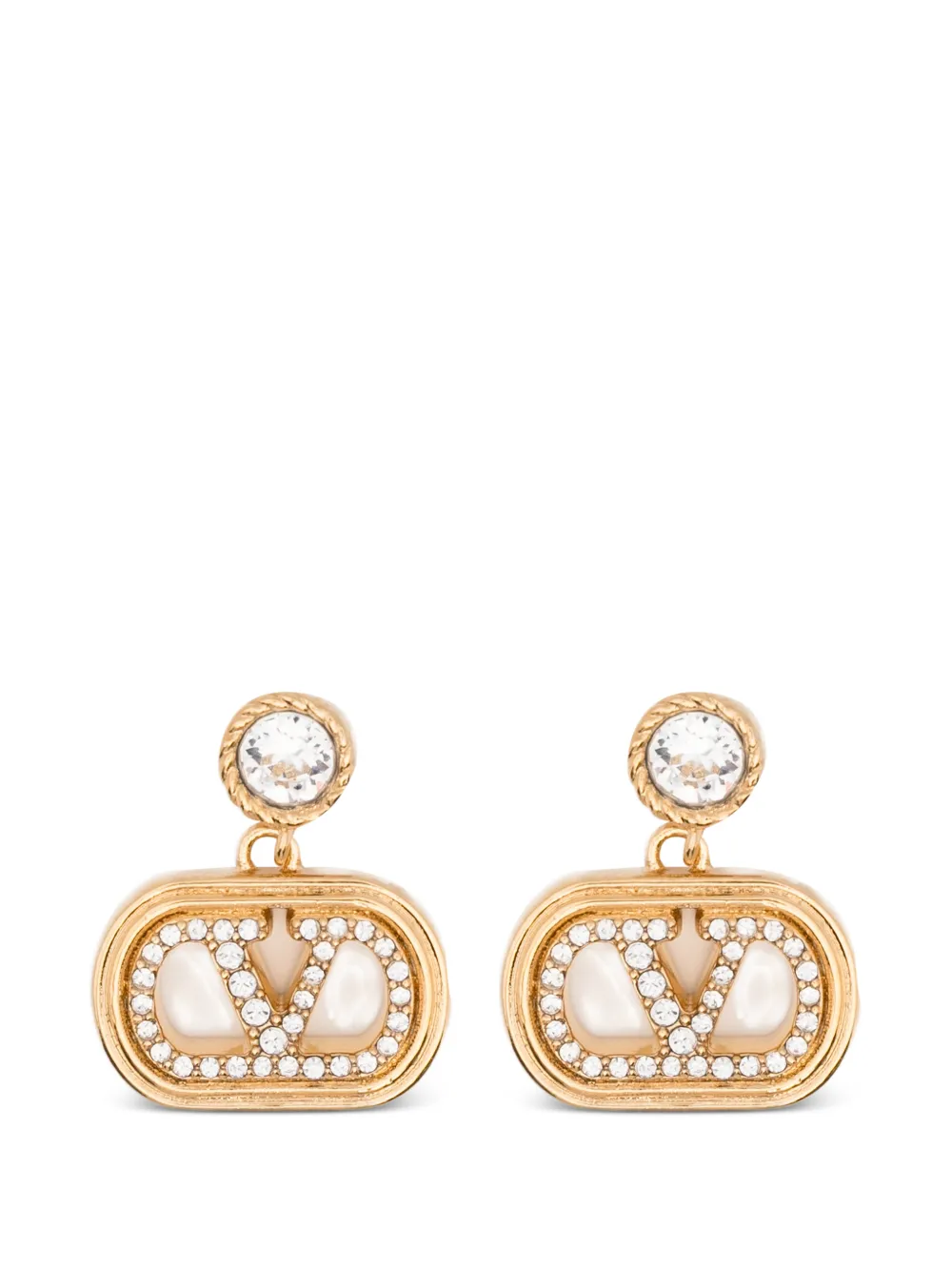 Valentino Garavani V-logo embellished earrings - Oro