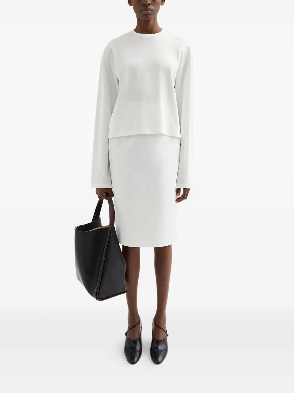 Jil Sander Boxy T-shirt met lange mouwen Wit