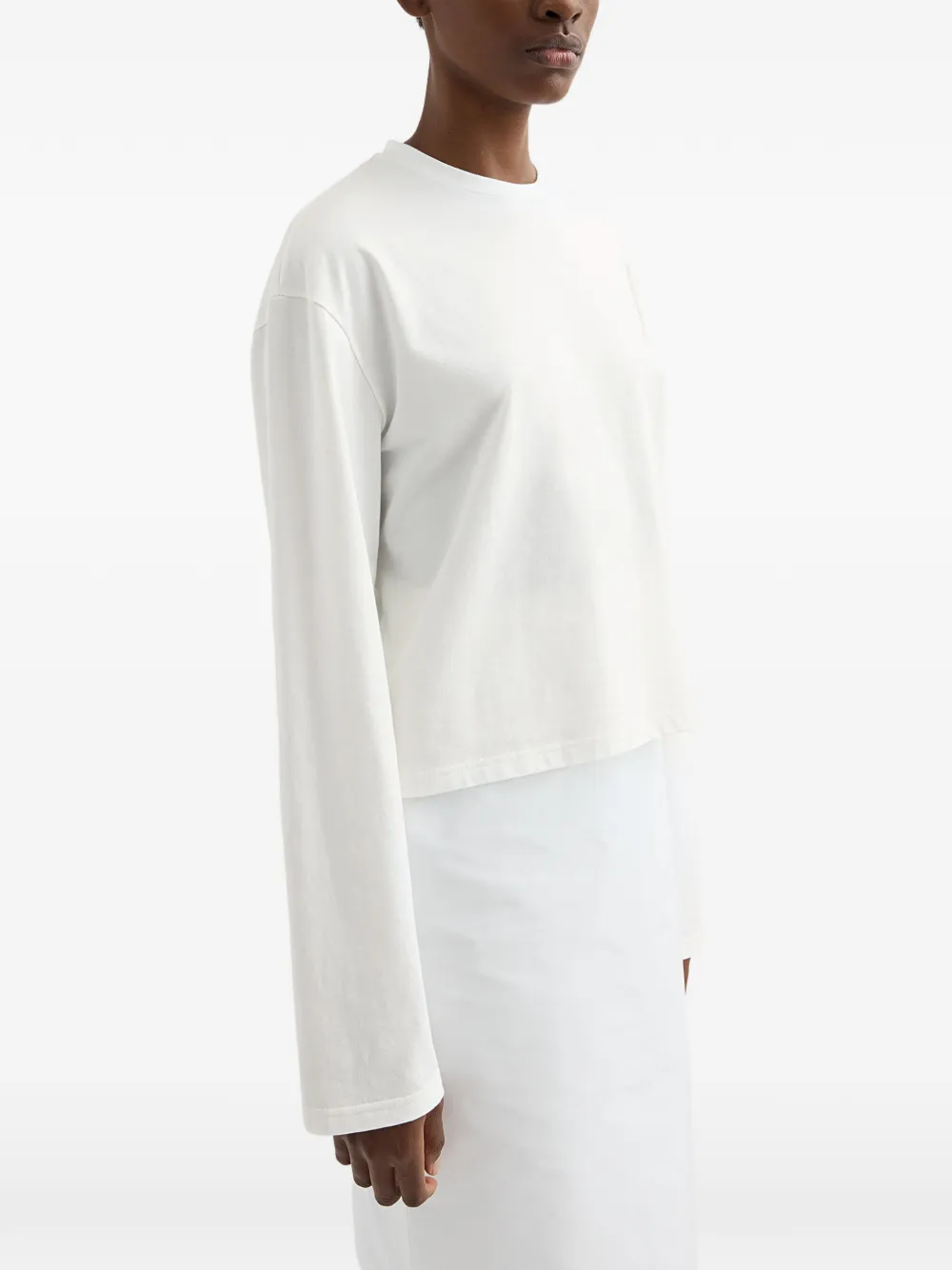 Jil Sander Boxy T-shirt met lange mouwen Wit