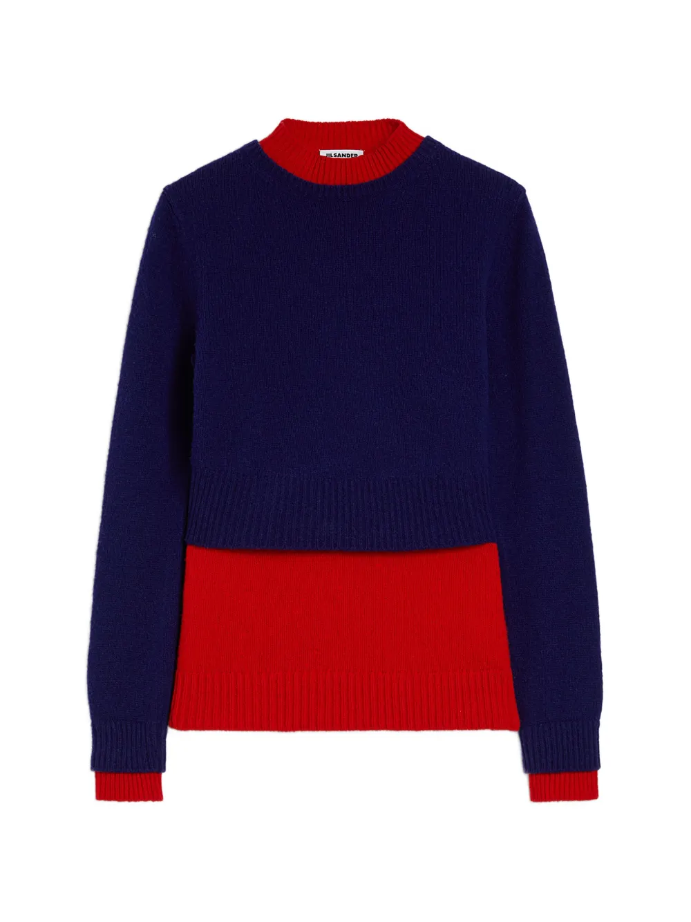 Jil Sander two-tone double-layer sweater - Blue