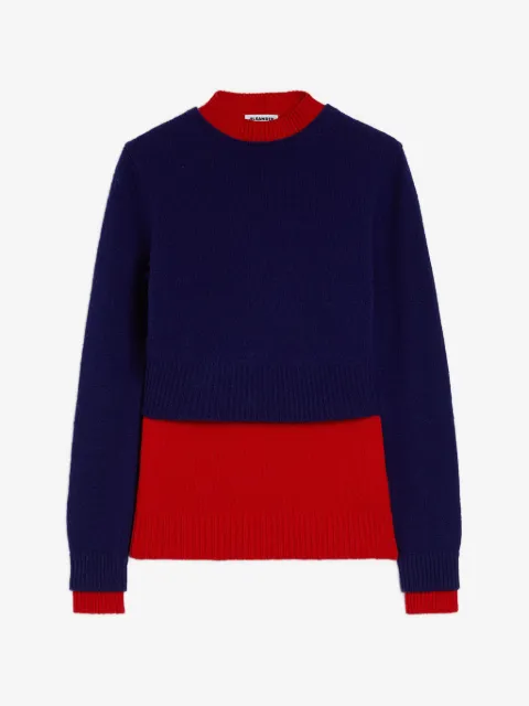 Jil Sander two-tone double-layer sweater
