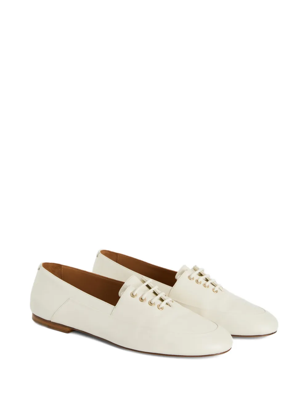 Jil Sander Leren Oxford schoenen met ronde neus Beige