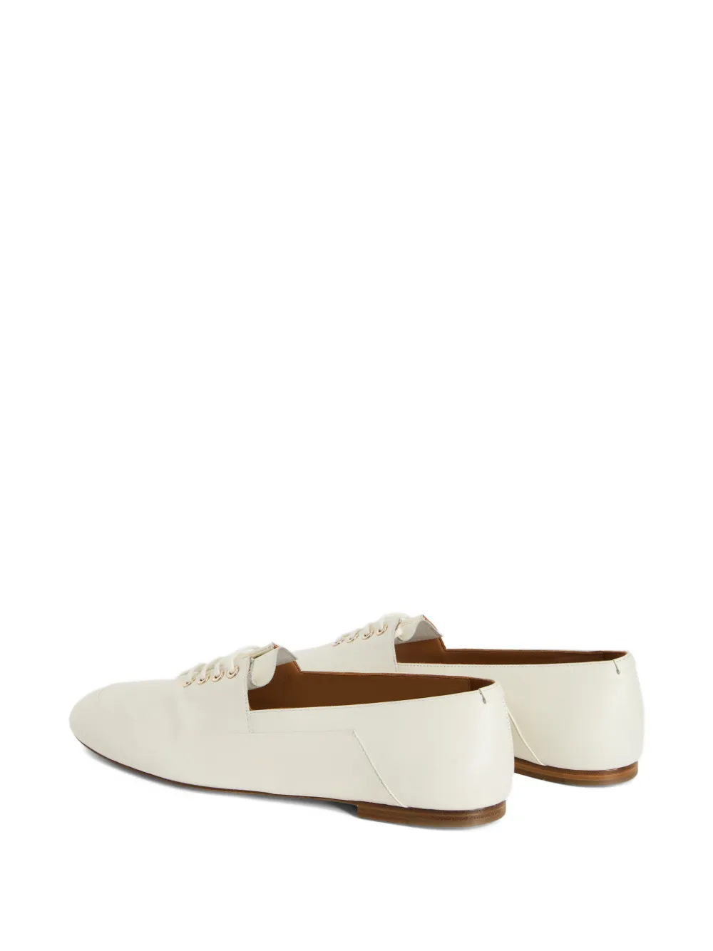 Jil Sander Leren Oxford schoenen met ronde neus Beige