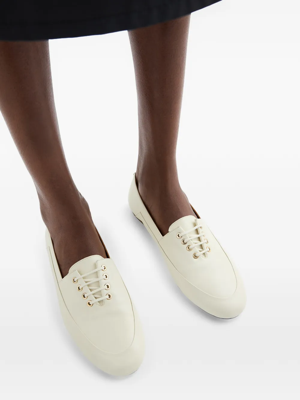 Jil Sander Leren Oxford schoenen met ronde neus Beige