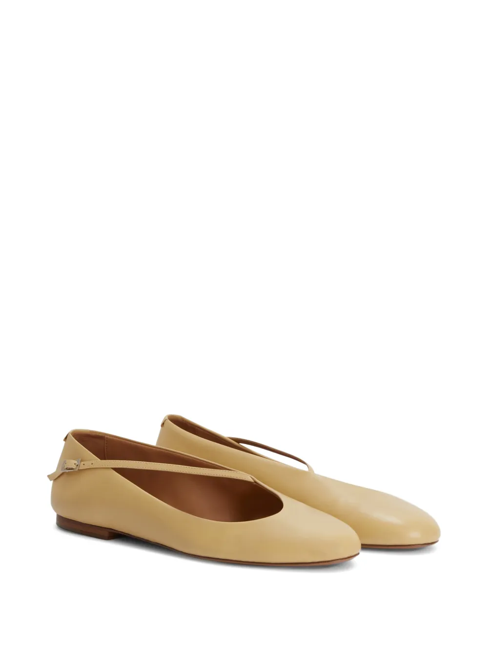 Jil Sander Ballerina's met asymmetrisch bandje Beige