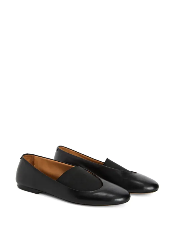 Jil Sander レザーフラットシューズ | ブラック | FARFETCH JP