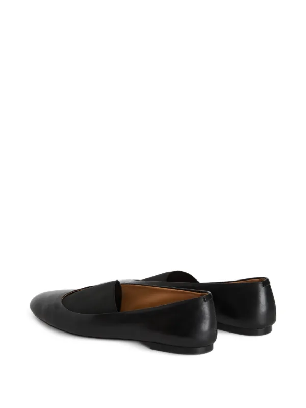 Jil Sander レザーフラットシューズ | ブラック | FARFETCH JP