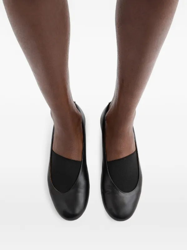 Jil Sander レザーフラットシューズ | ブラック | FARFETCH JP