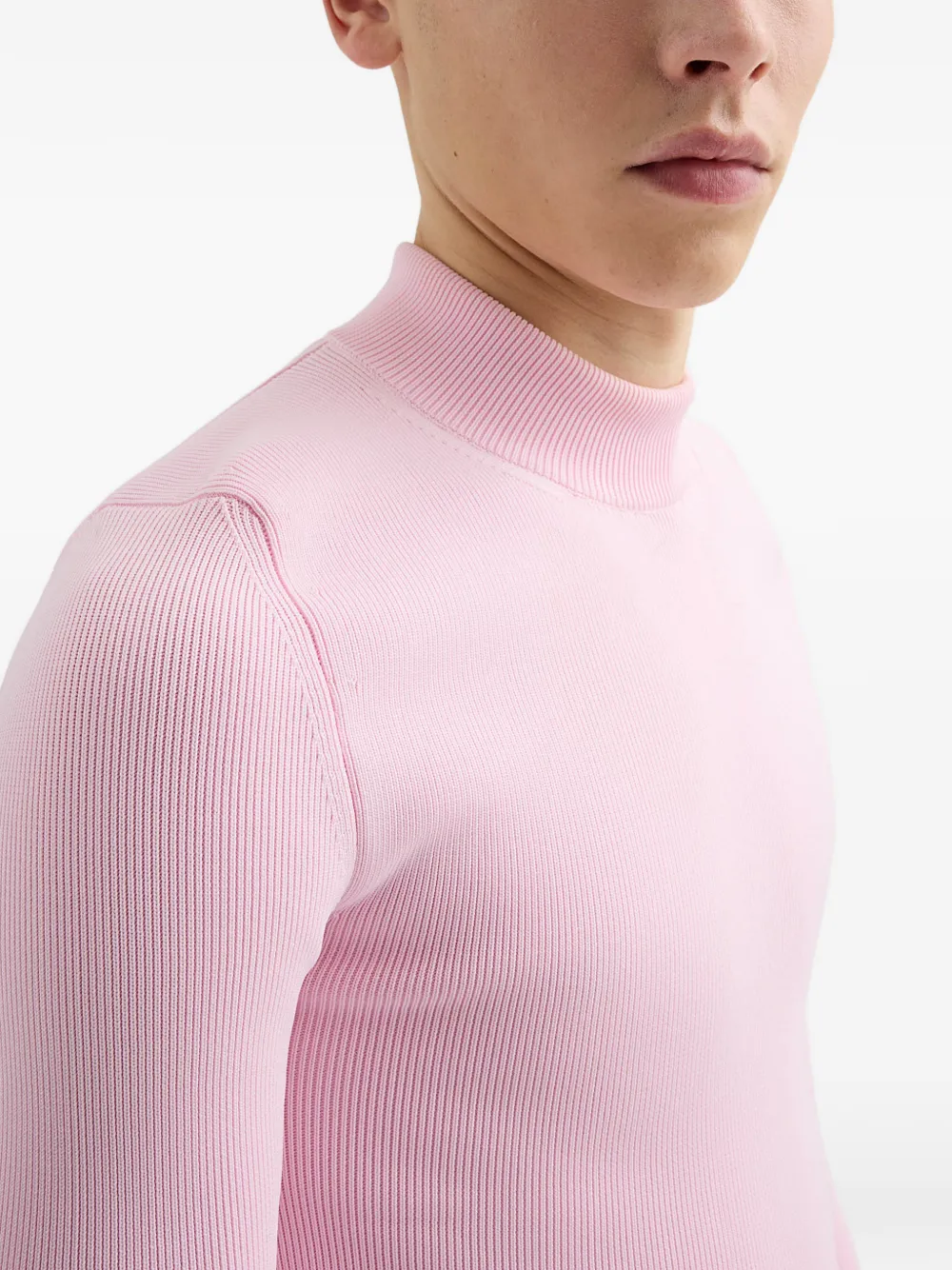 Jil Sander Technische trui met ronde hoge hals Roze