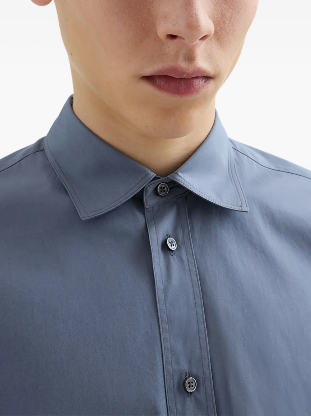 Jil Sander Overhemd met knoop en lange mouwen Blauw