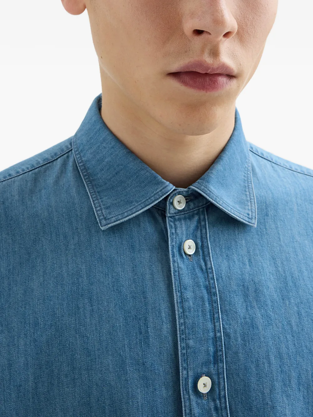  Jil Sander Cotton Chambray Shirt - Blue 