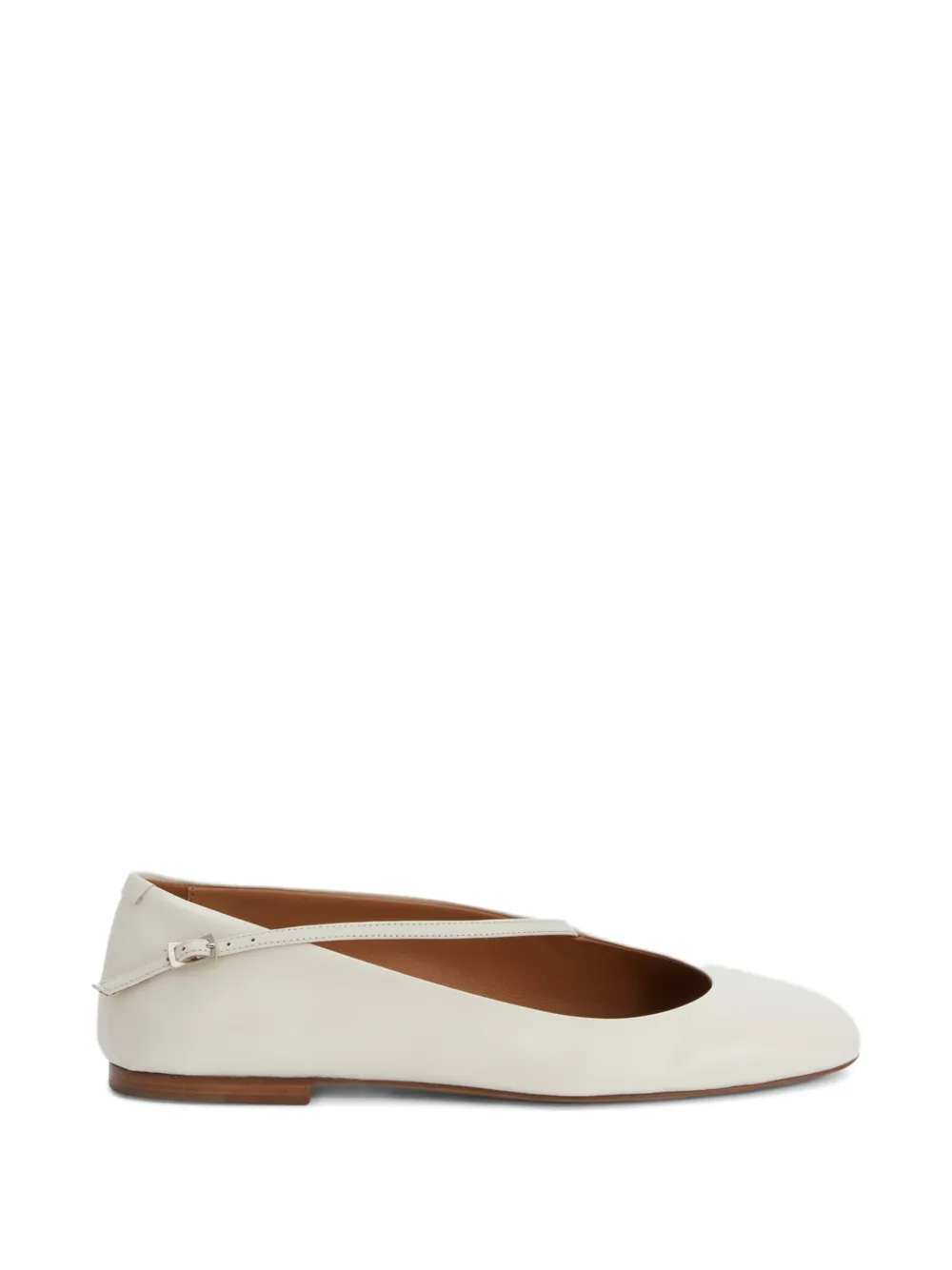 Jil Sander asymmetrical-strap ballerina - Bianco