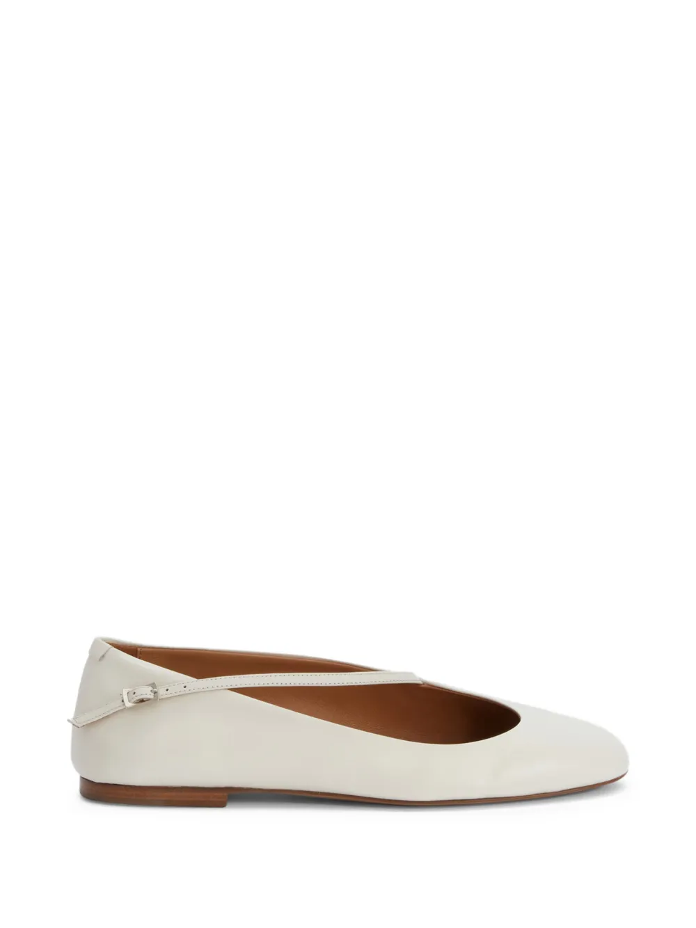 Jil Sander asymmetrical-strap ballerina - Bianco