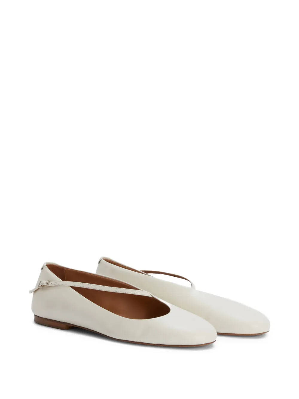 Jil Sander Ballerina's met asymmetrisch bandje Wit