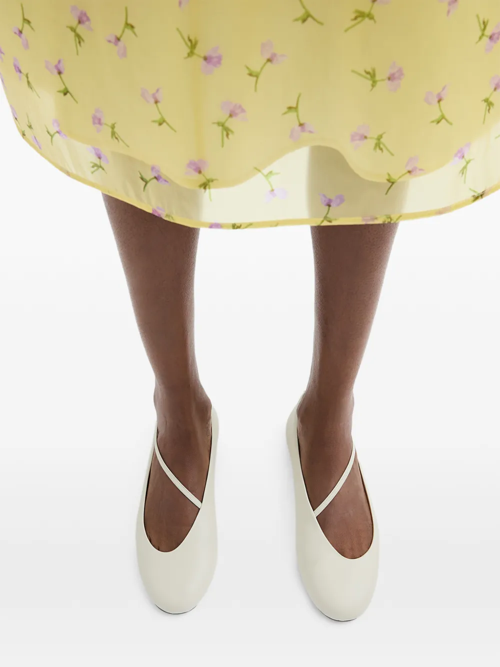 Jil Sander Ballerina's met asymmetrisch bandje Wit