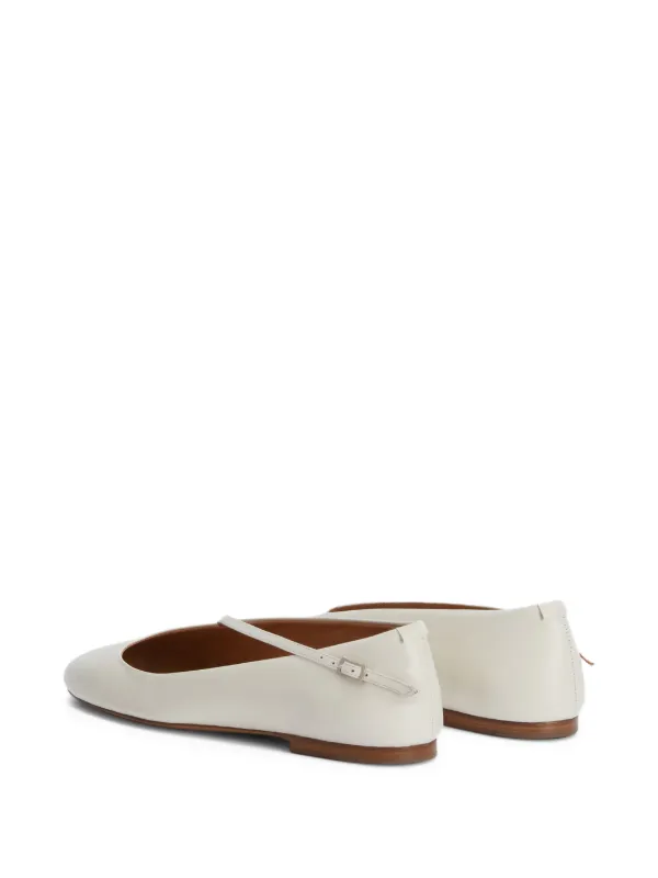 Jil Sander asymmetrical-strap Ballerina | White | FARFETCH ID