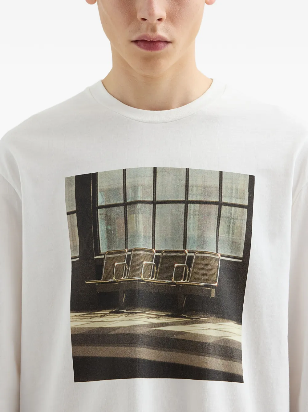 Jil Sander Katoenen T-shirt met ronde hals Wit