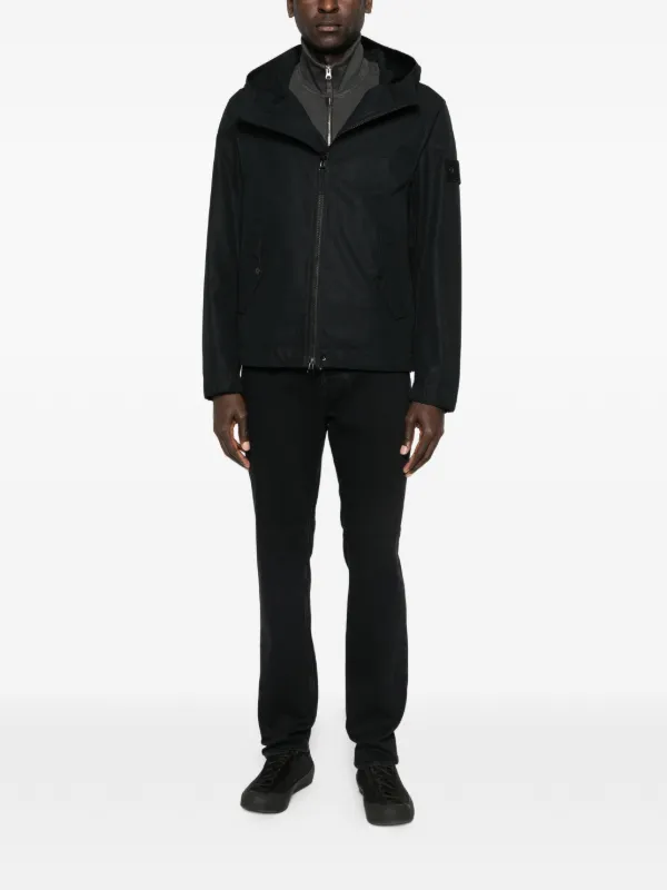 Stone Island Zip logo-patch Sweatshirt | Grey | FARFETCH JO