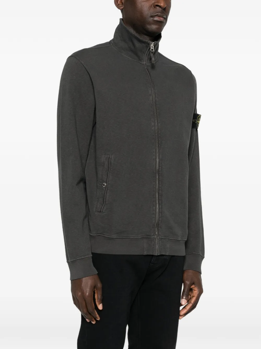 Stone Island 6100033 Malfilé fleece trainingsjack Grijs