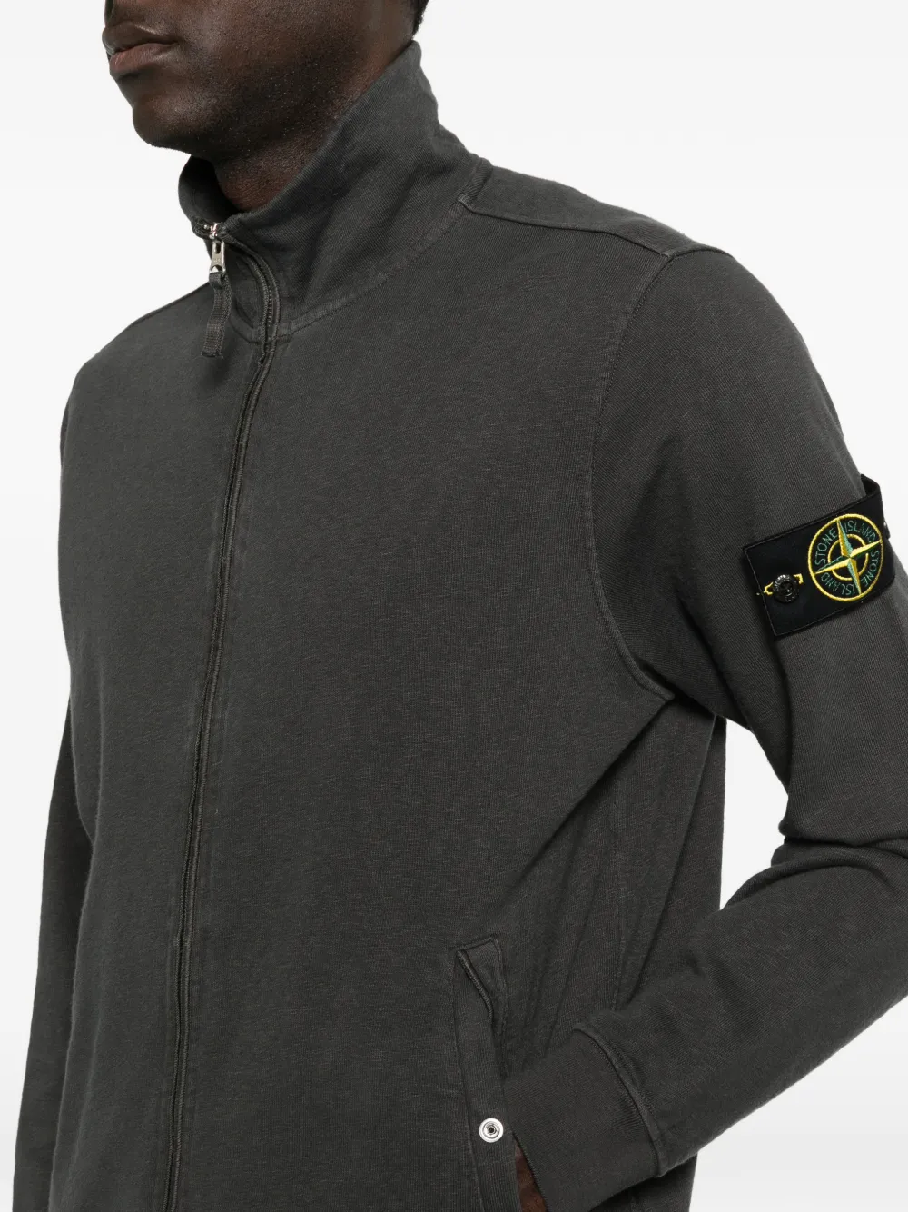 Stone Island 6100033 Malfilé fleece trainingsjack Grijs