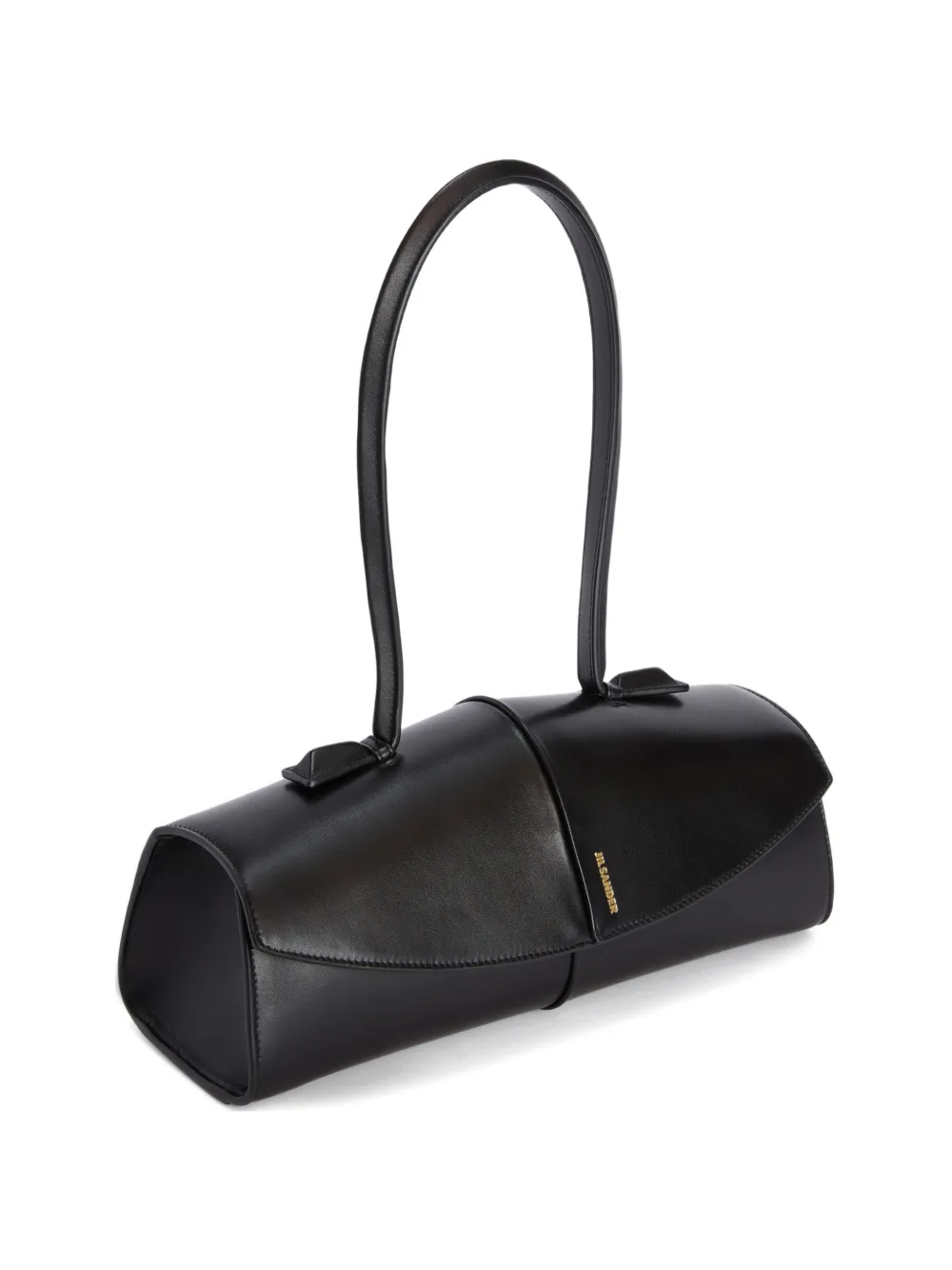 Jil Sander Linea Leather Shoulder Bag In Black