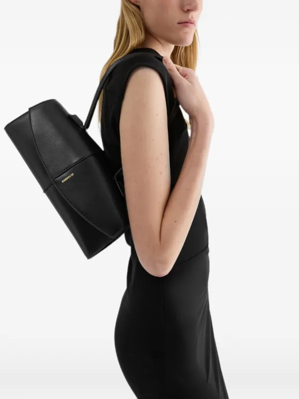 JIL SANDER ブラックレザーショルダーバッグ Jil Sander Linea レザーショルダーバッグ | ブラック | FARFETCH JP