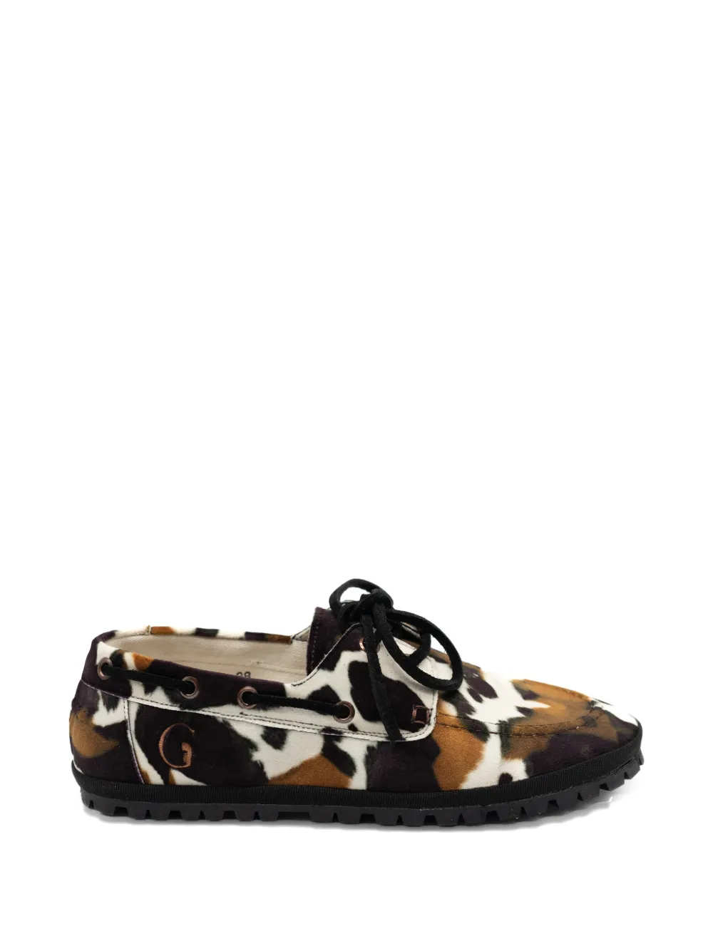 Gondolina Rodeo Cow-print Boat Shoes In Animal Print