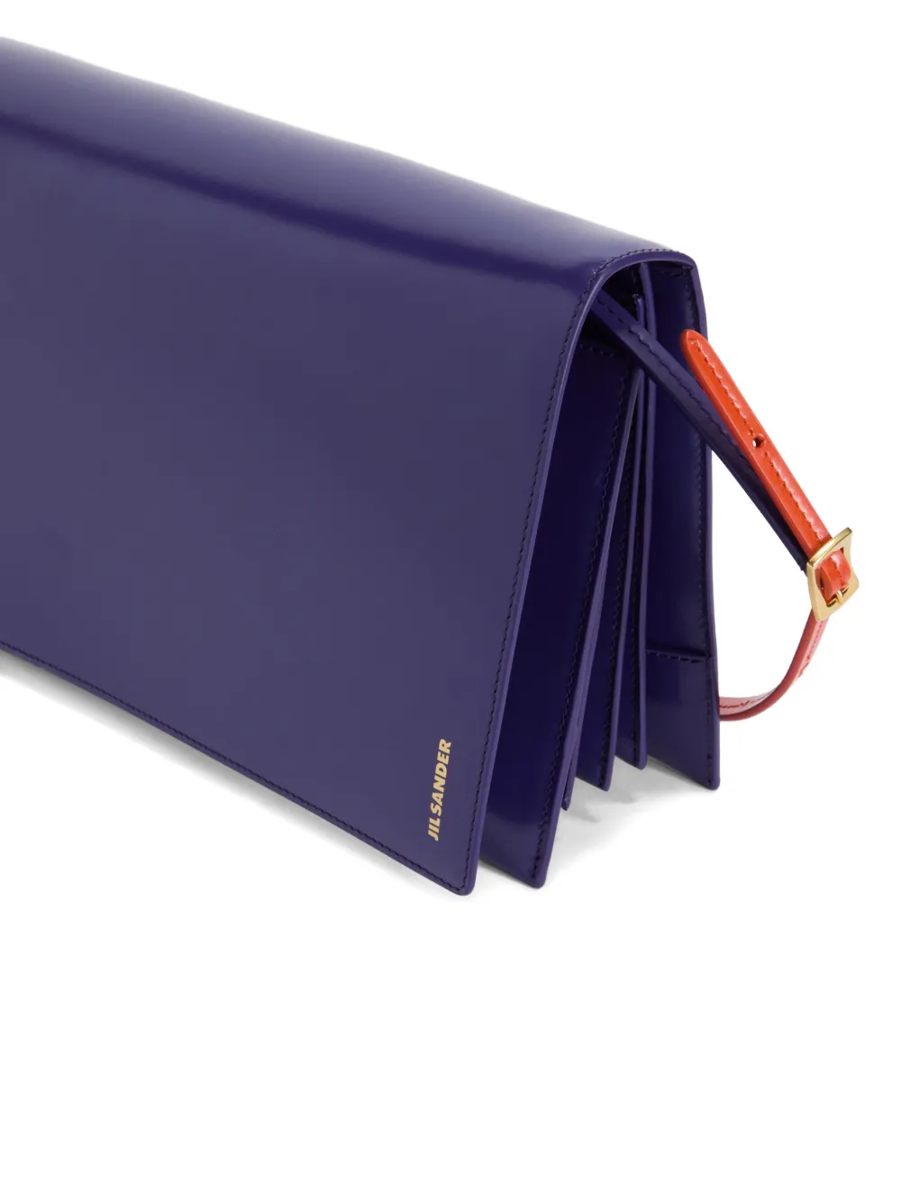 Jil Sander File medium leren schoudertas Paars