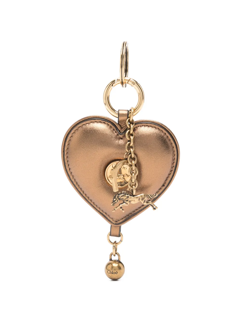 Chloé heart-shape keyring - Gold