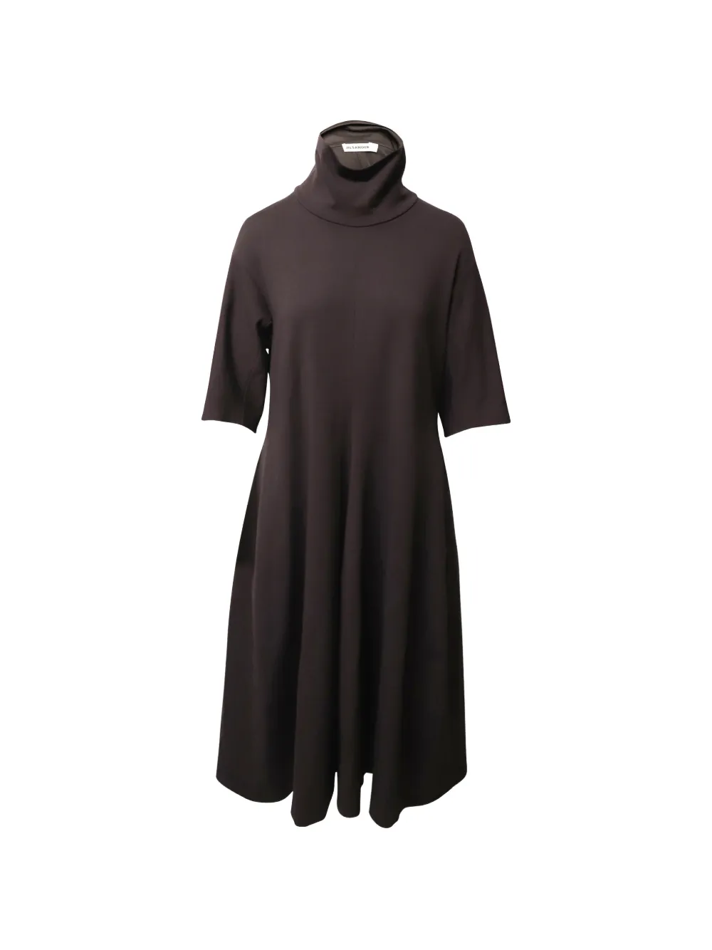 Jil Sander Pre-Owned turtleneck A-line dress - Marrone