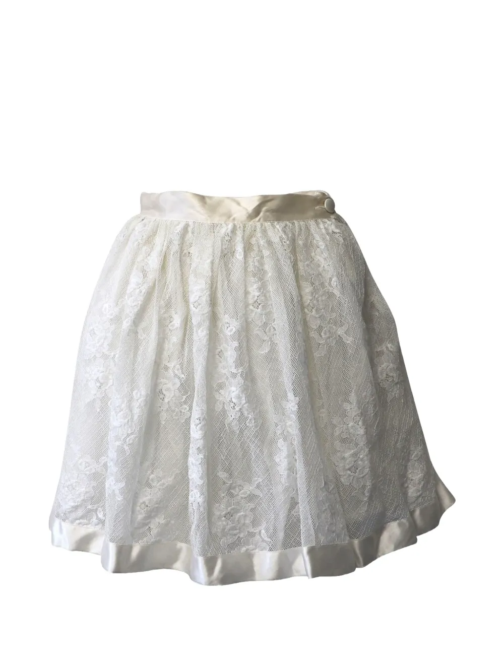 Miu Miu Pre-Owned lace flared mini skirt - Bianco