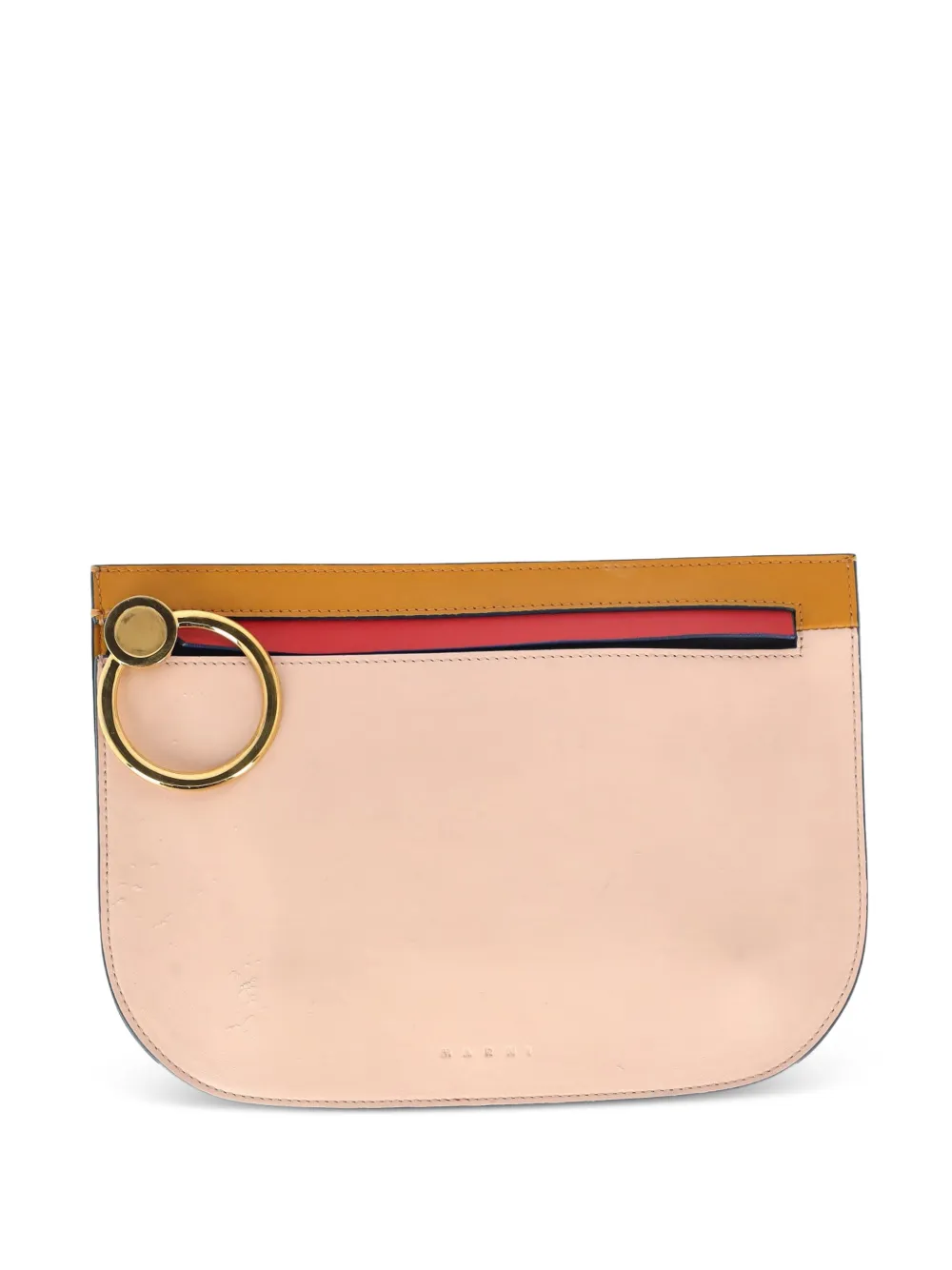 Marni Pre-Owned zip-fastening ring-detail clutch bag - Rosa
