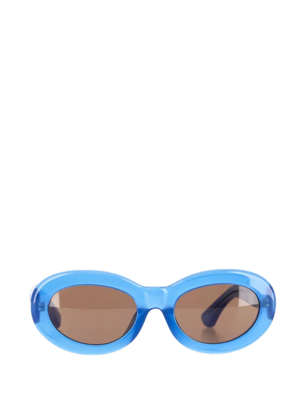 Dries Van Noten Pre-Owned x Linda Farrow oval-frame sunglasses - Blu