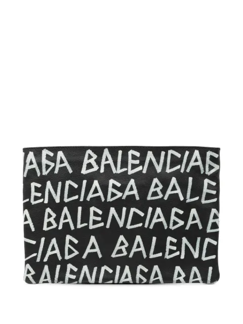 Balenciaga Pre-Owned 2018 Leather Graffiti clutch bag