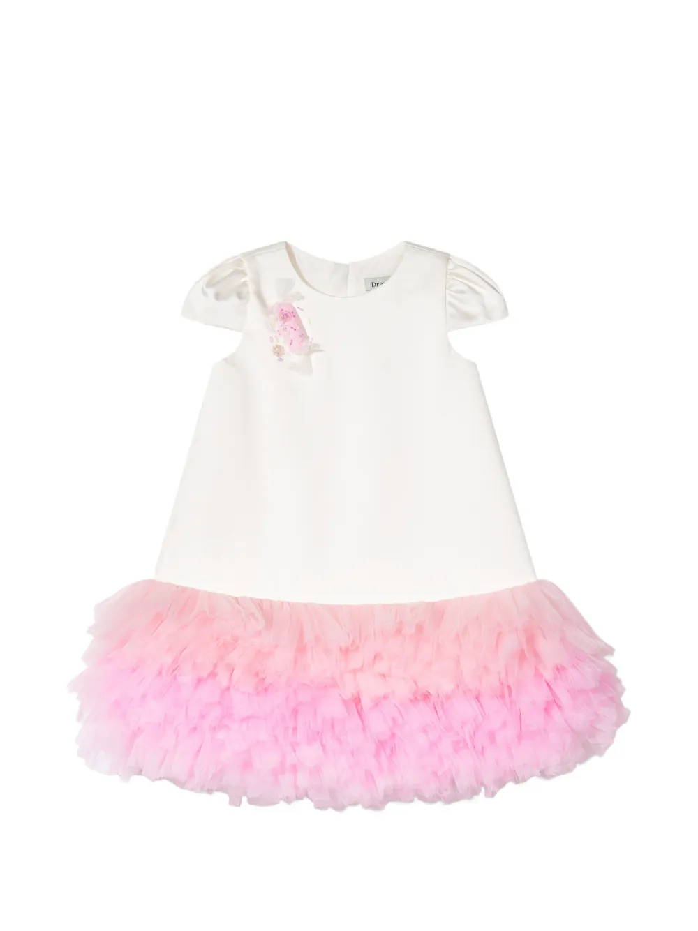 Dress & Fleur Jurk set met tulen afwerking Wit
