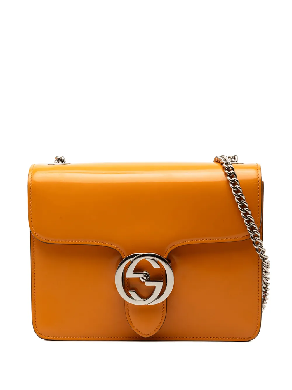 Gucci Pre-Owned 2000-2015 Small Polished Calfskin Interlocking G Dollar crossbody bag - Arancione